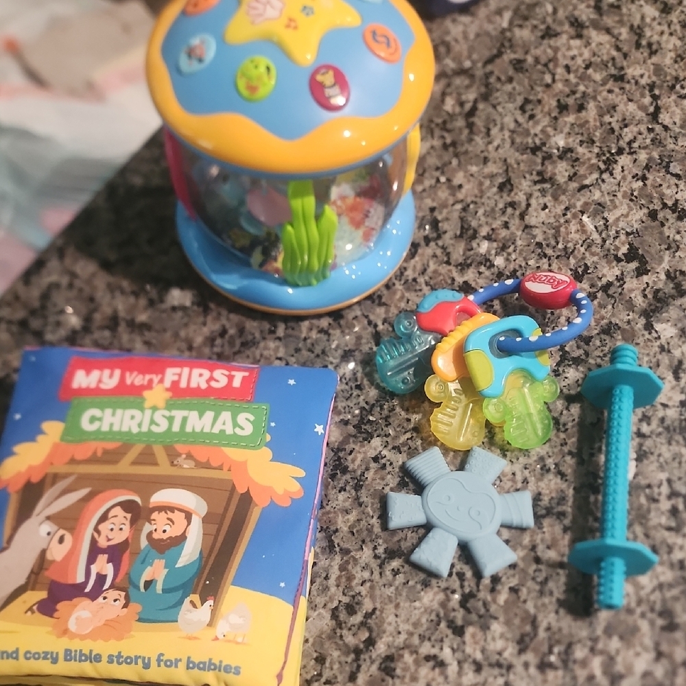 Colorful Musical Baby Toy, Book, and Teether Set